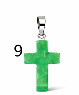 Natural Stone Cross Pendant Collection