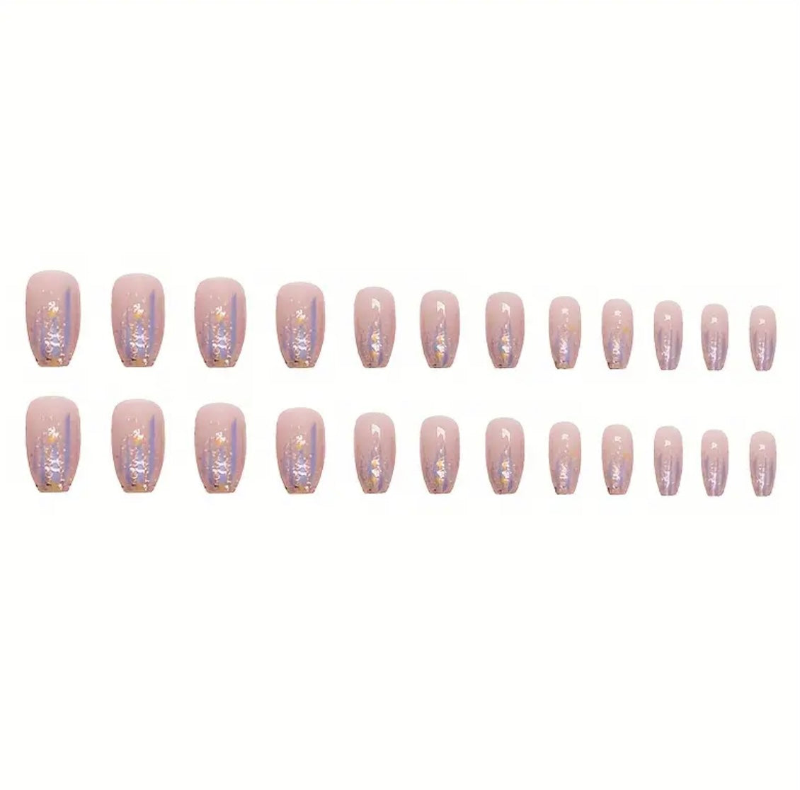 24 pcs Shimmering Aurora Press On Nails