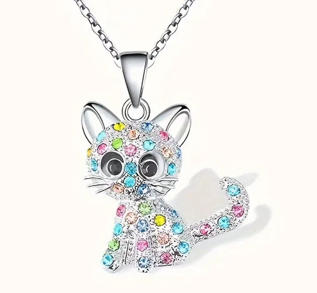 Custom made Cute Cat Pendant & Necklace Fashion Jewelry