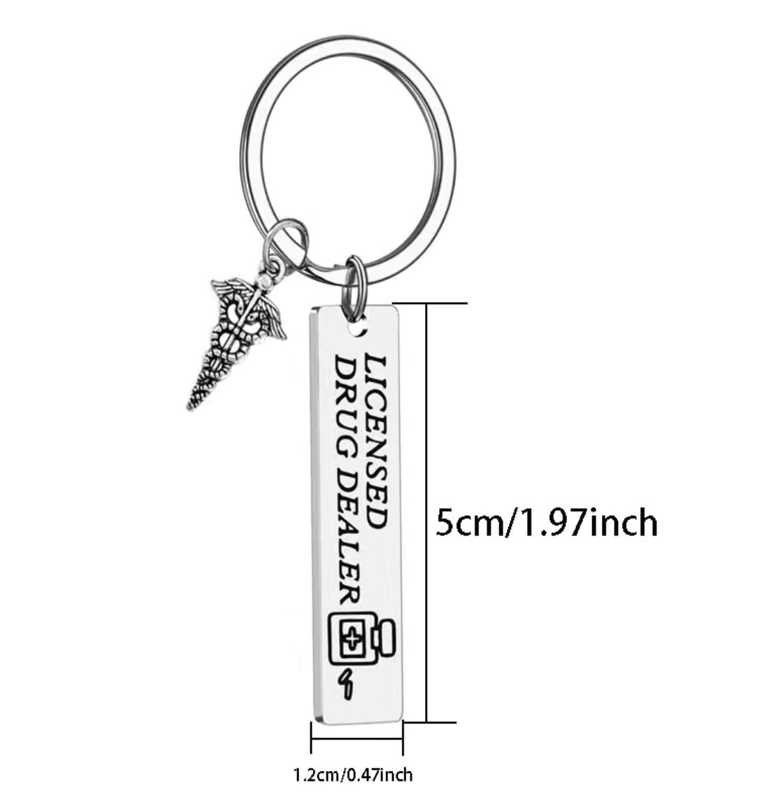 Funny pharmacist keychain