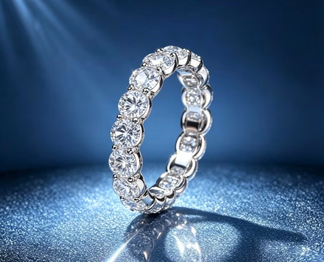 Three-Piece Moissanite Jewelry Set in Sterling Silver (925)