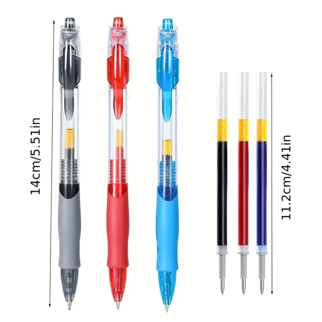 3 pc Pen Set + 10 Refills Black, Blue, or Red