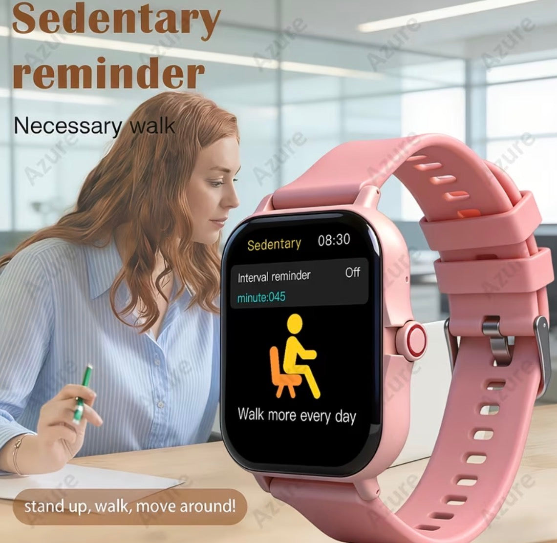 New Sports Smart Watch Unisex Silicone Strap supports wireless calls, reminders, music, activity tracker