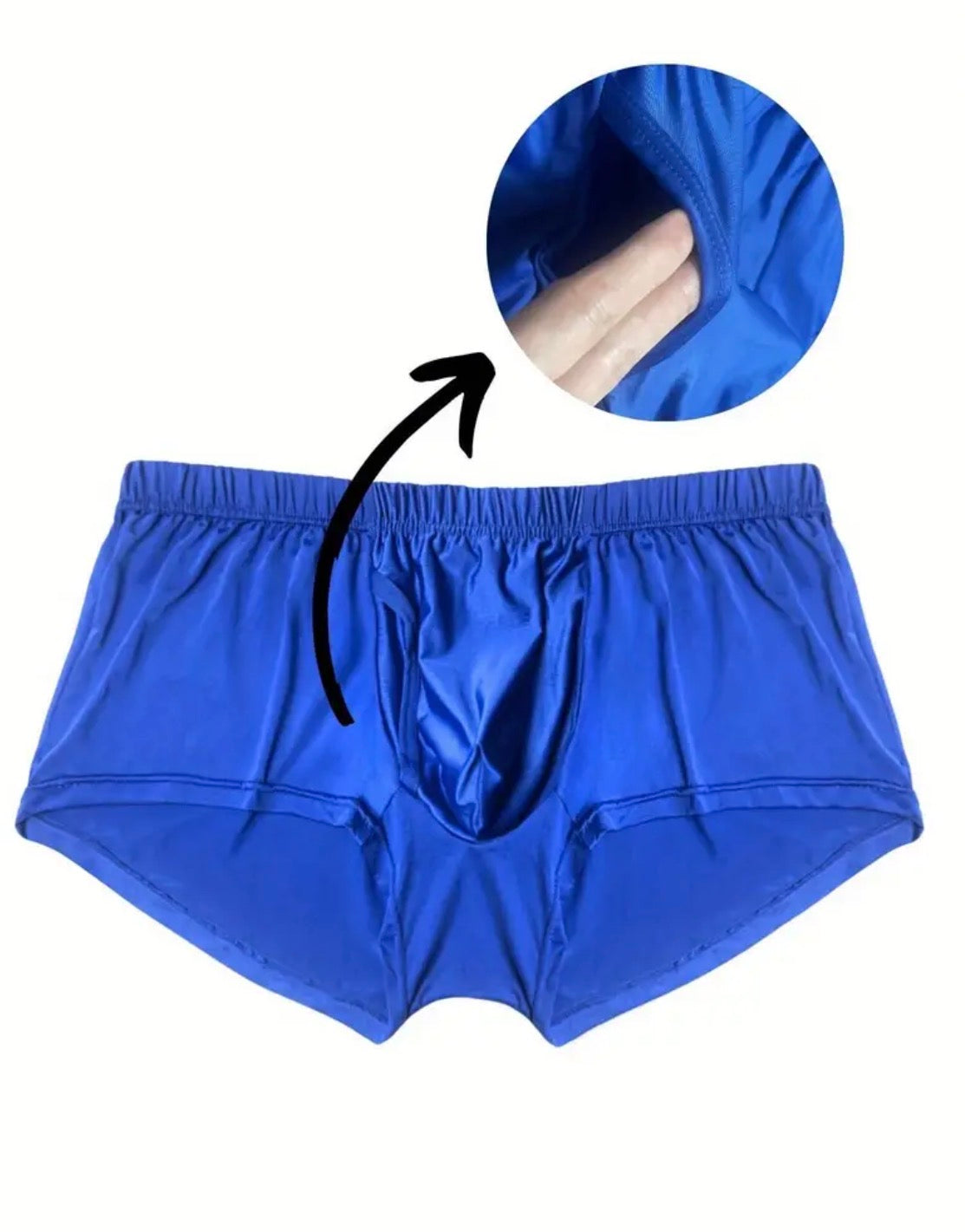 Men’s Breathable Low Rise Shorts Lounge Workout Comfortable Silky Size M Color Blue