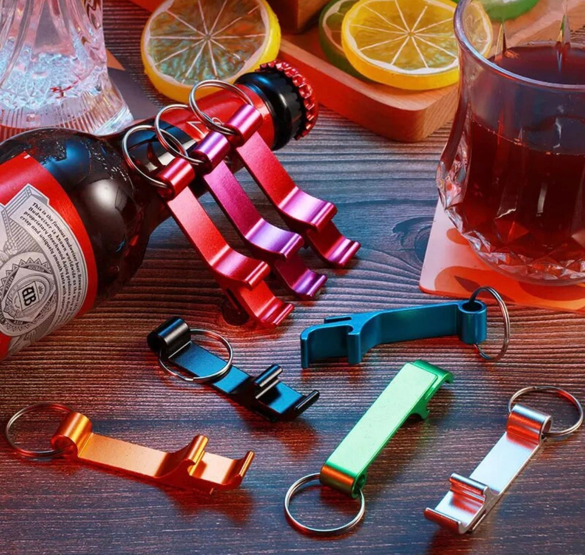 10 pc Multi-use Bottle and Soda Can opener keychain