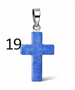 Natural Stone Cross Pendant Collection