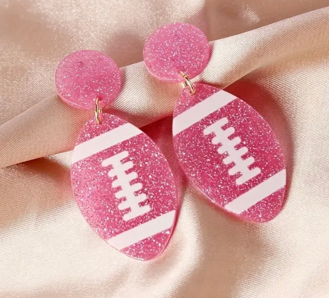 Fashion Sparkling Football Drop Earrings Dazzling Cubic Zirconia