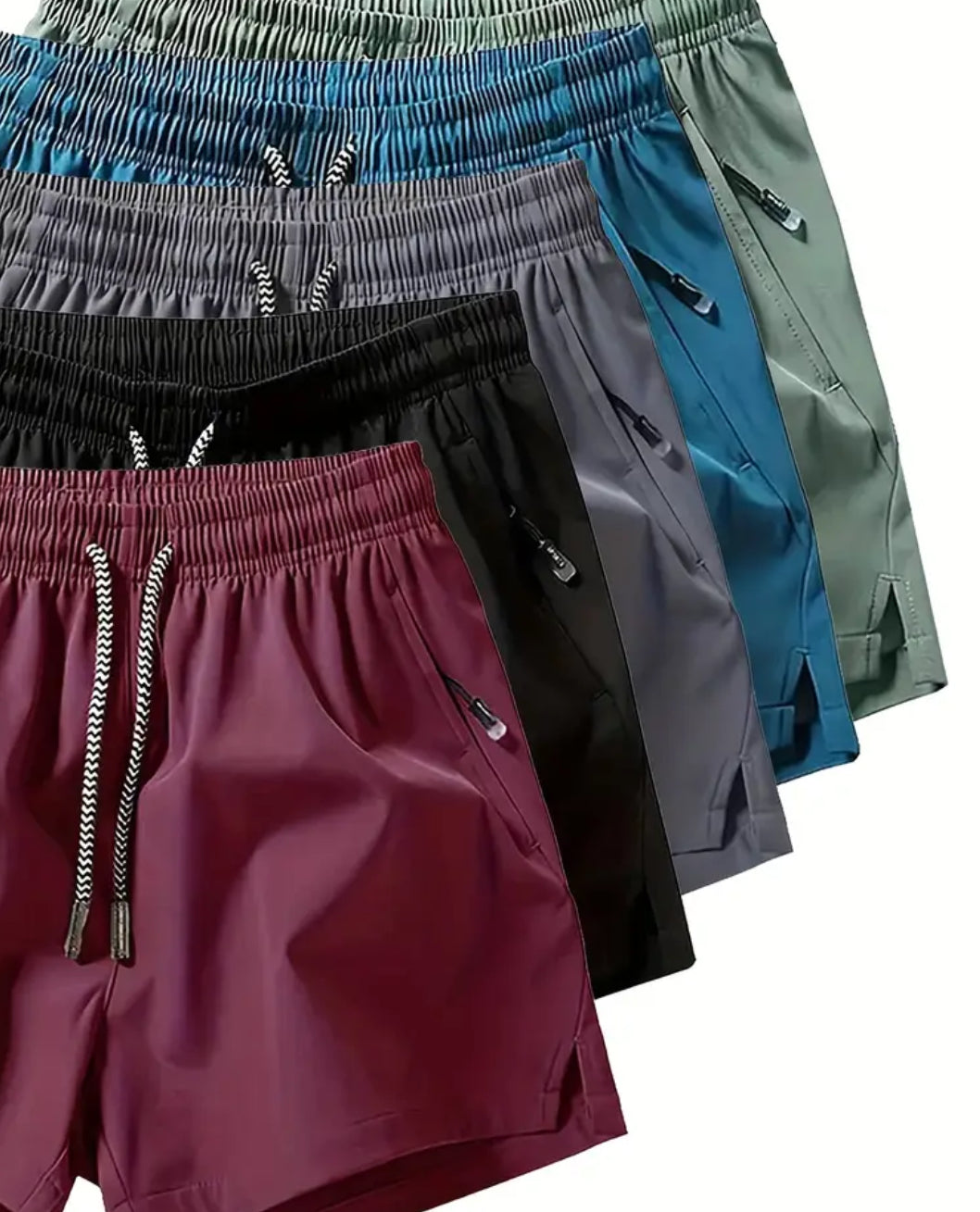 1 Pair of Men’s Lightweight Breathable Quick Dry Workout Shorts With Zipper Pockets Size M