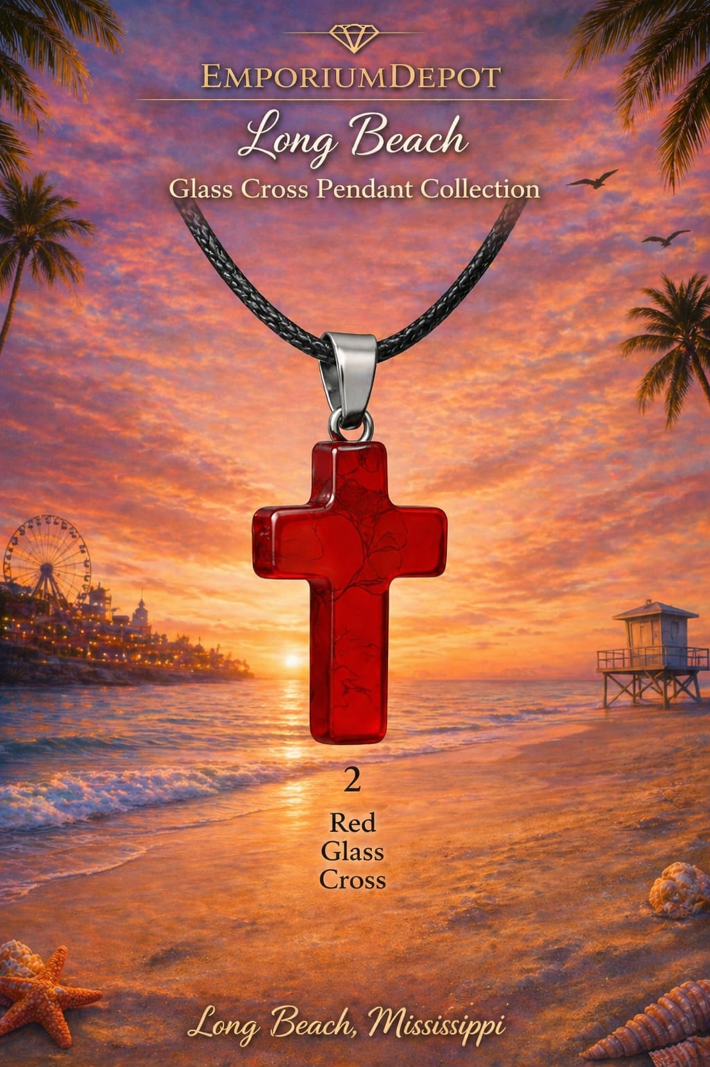 Glass Cross Pendant Collection