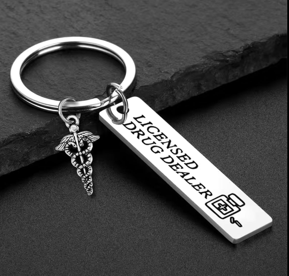 Funny pharmacist keychain