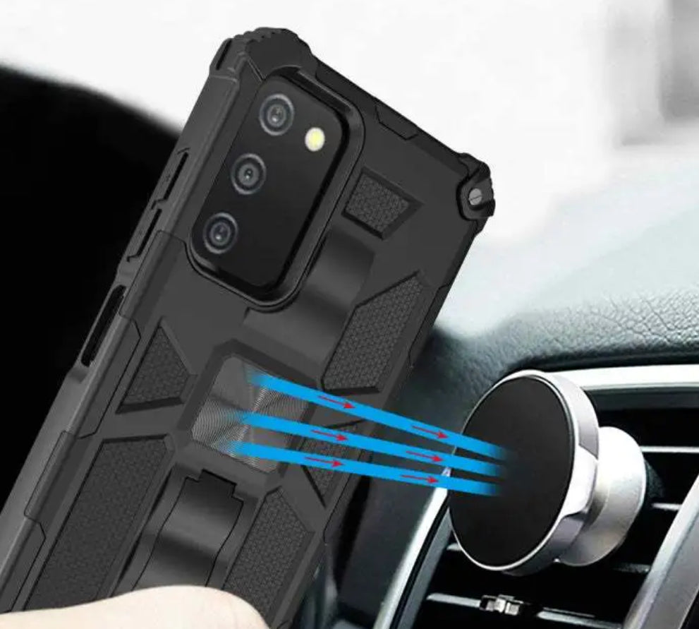 Galaxy A03s Deep Blue Color Sturdy Hybrid Protector Cover With Stand