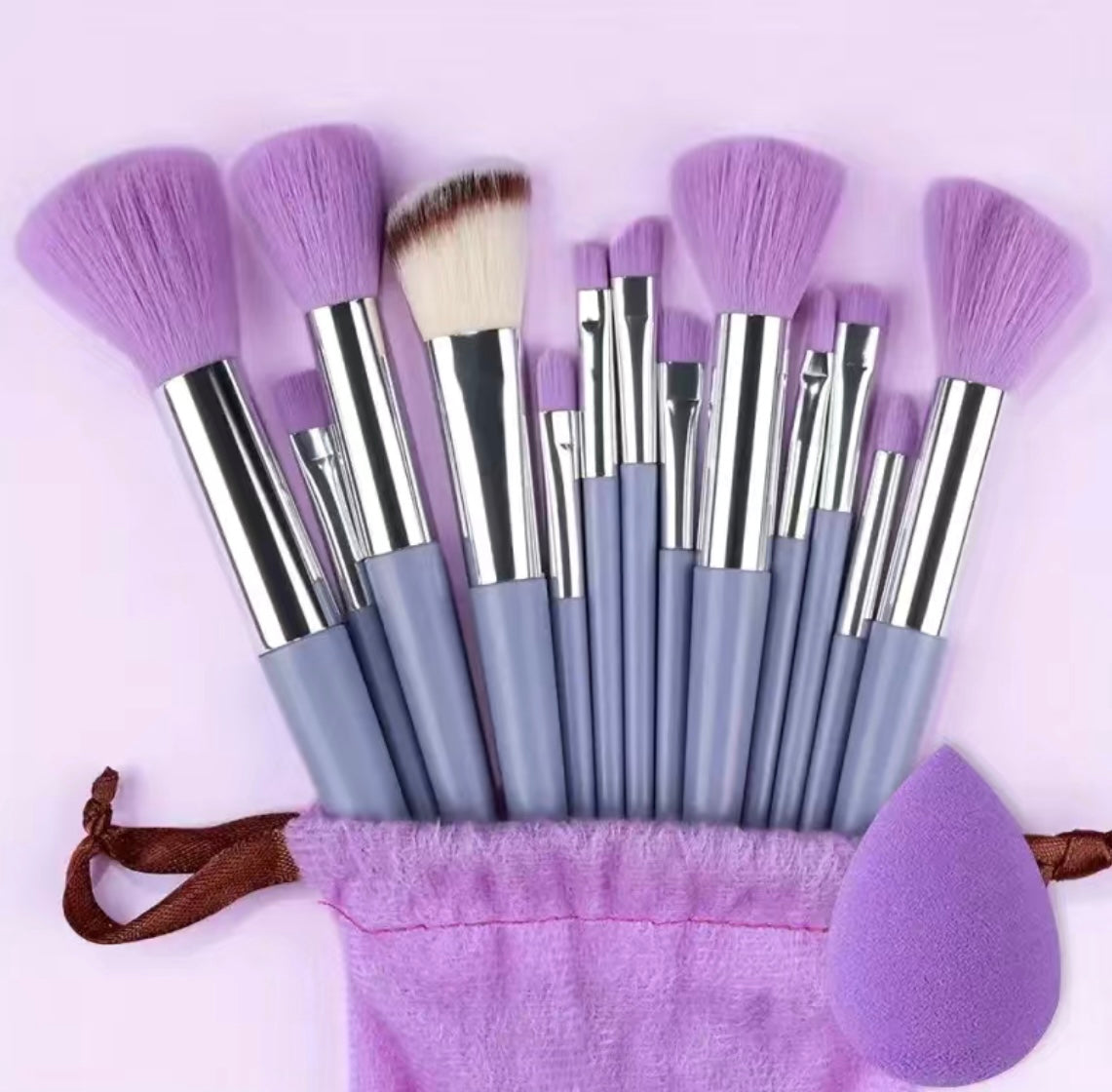 13 pc Soft Fluffy Makeup Brush Set