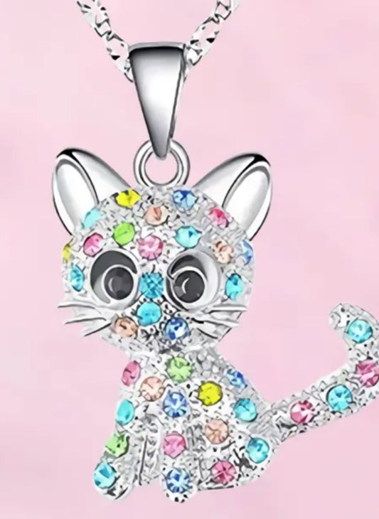 Custom made Cute Cat Pendant & Necklace Fashion Jewelry