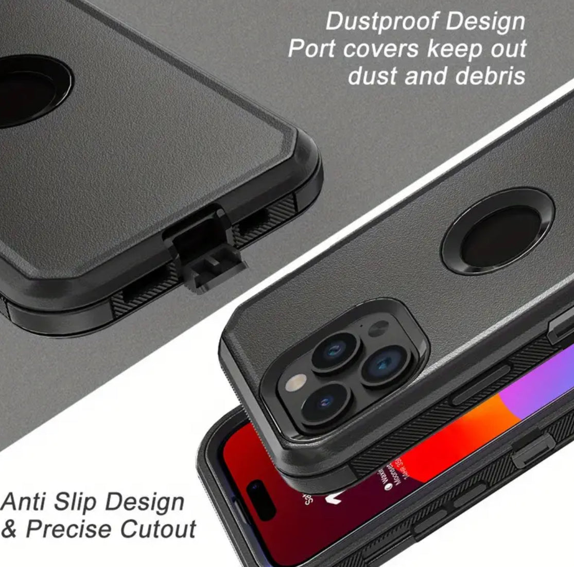 Heavy Duty Shockproof Armor Rugged Phone Case iPhone 16 Pro