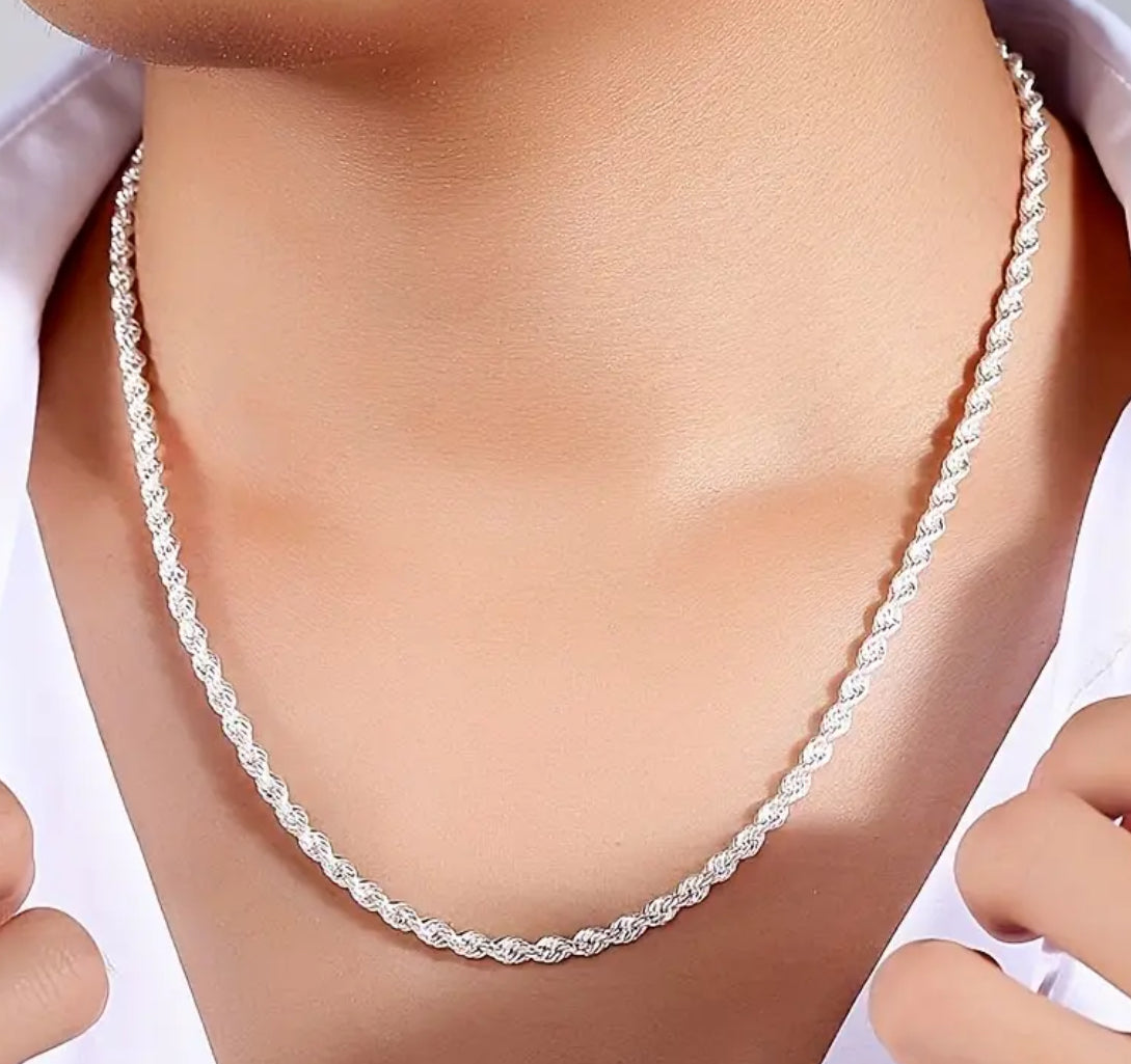 A stunning 925 Sterling Silver matching bracelet and chain