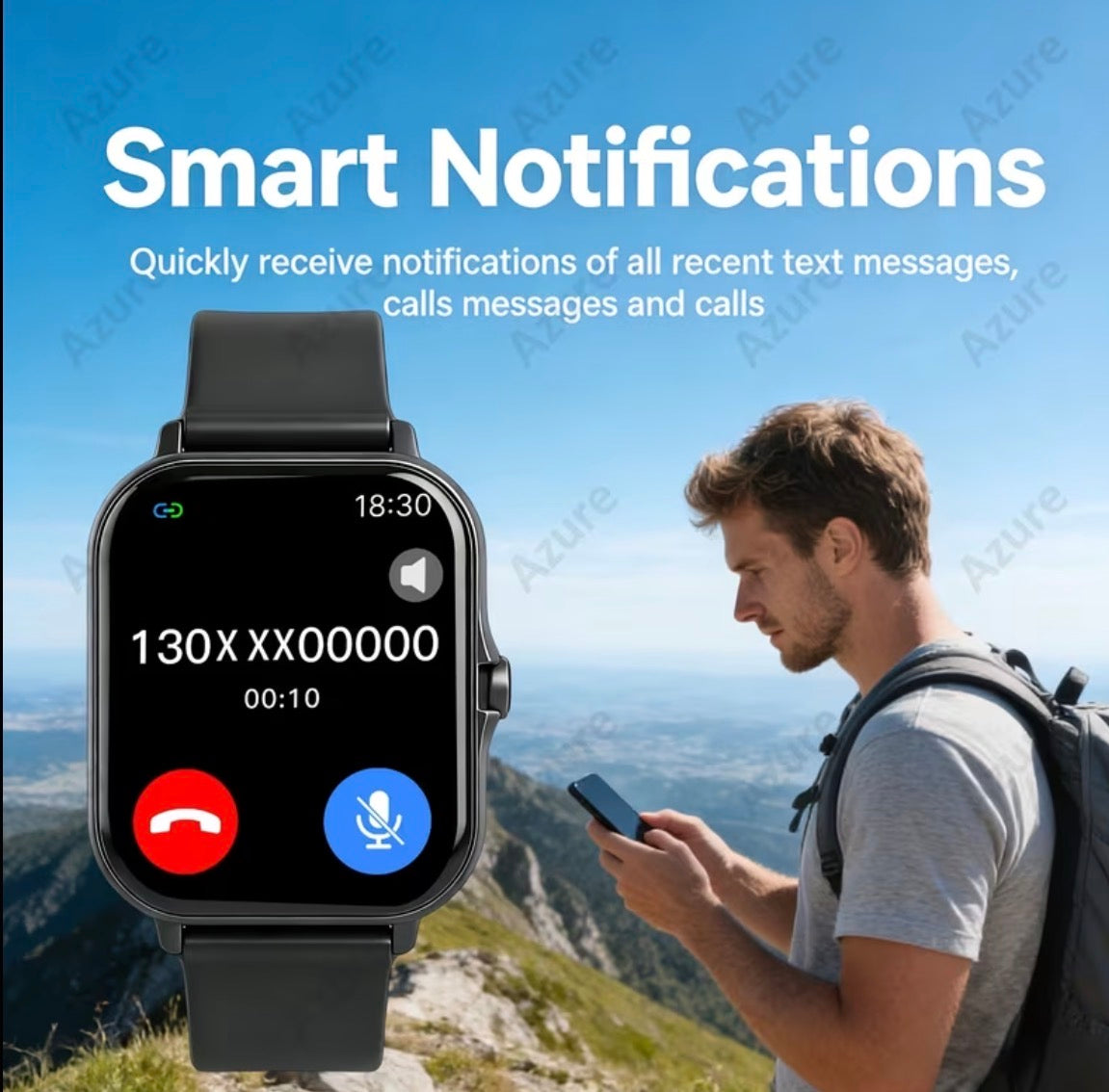 New Sports Smart Watch Unisex Silicone Strap supports wireless calls, reminders, music, activity tracker
