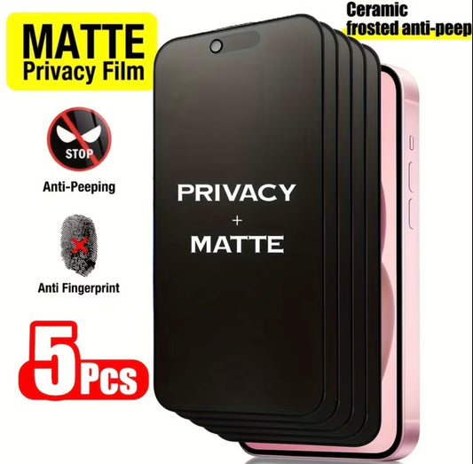 Get a set of five tempered glass screen protectors with full coverage privacy for your iPhone 17 Pro Max