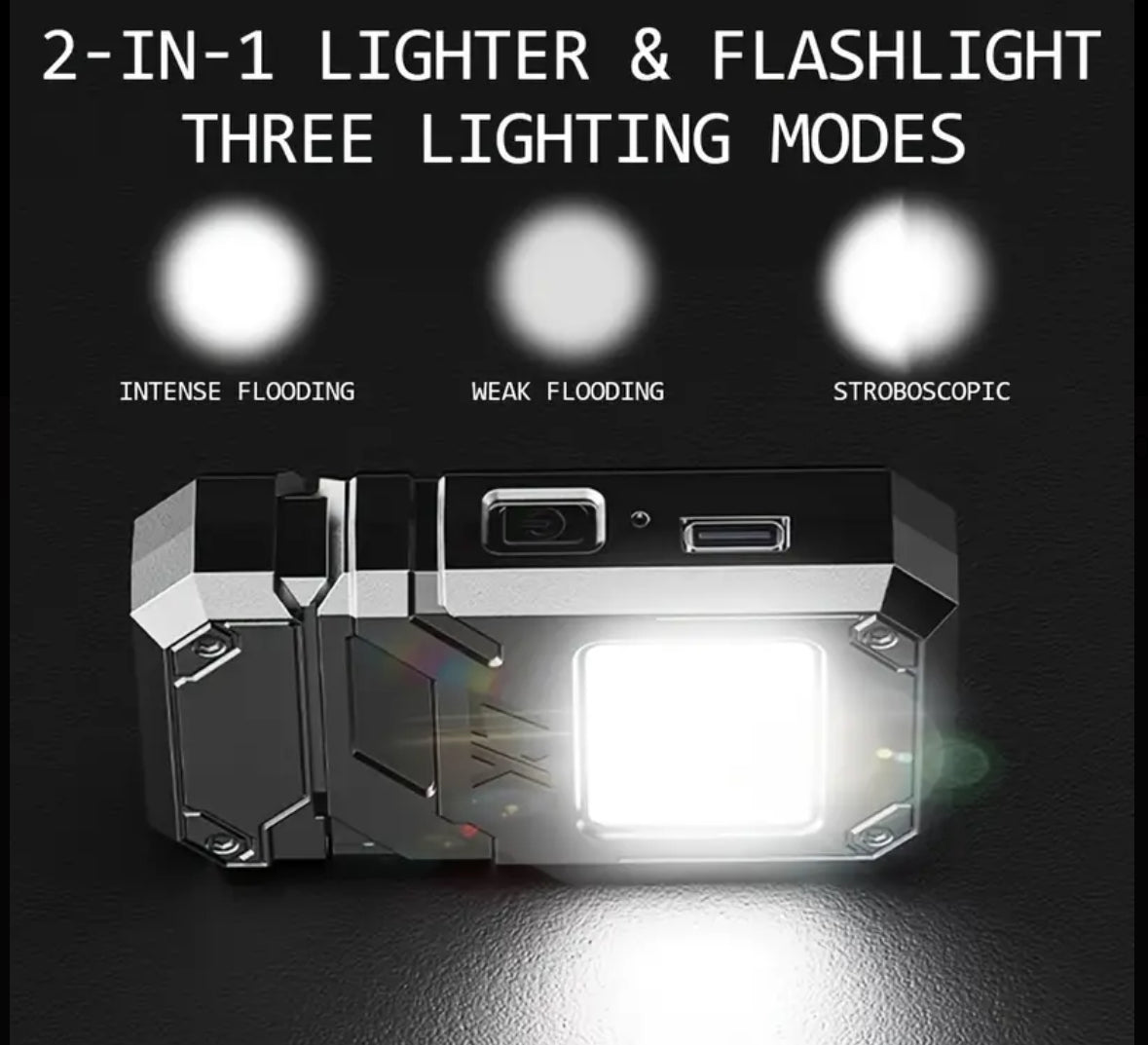 Dual Use USB Rechargeable Lighter and Flashlight