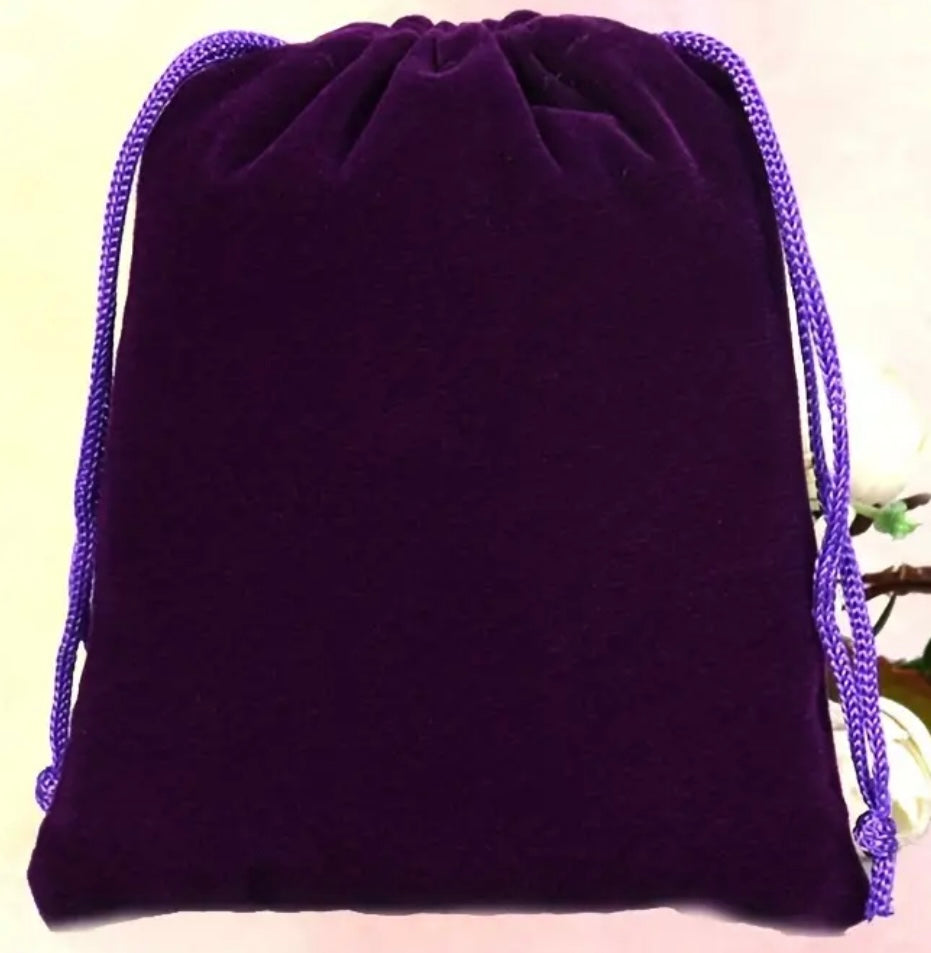 2 pc Velvet Drawstring Storage Bag Blue, Maroon, or Purple