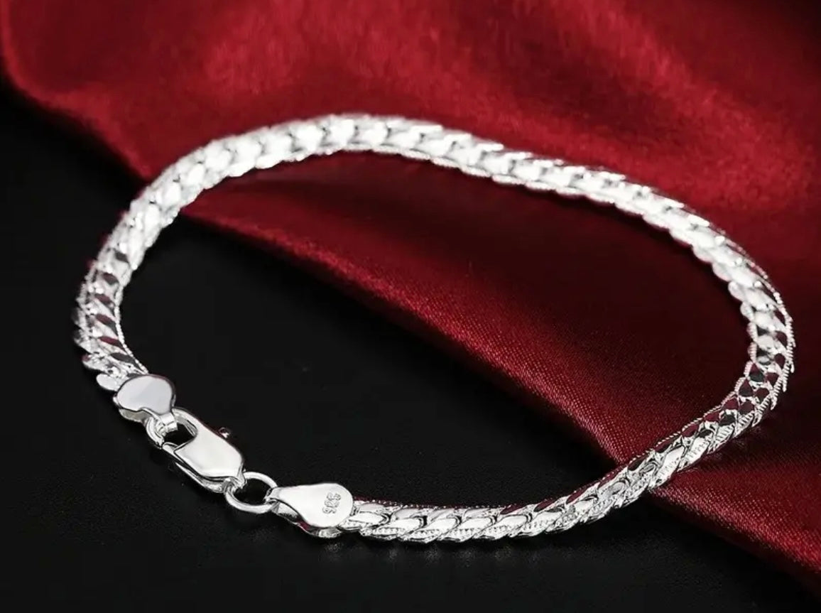 1 pc 925 Silver Plated Elegant Luxury Bracelet for Men or Women