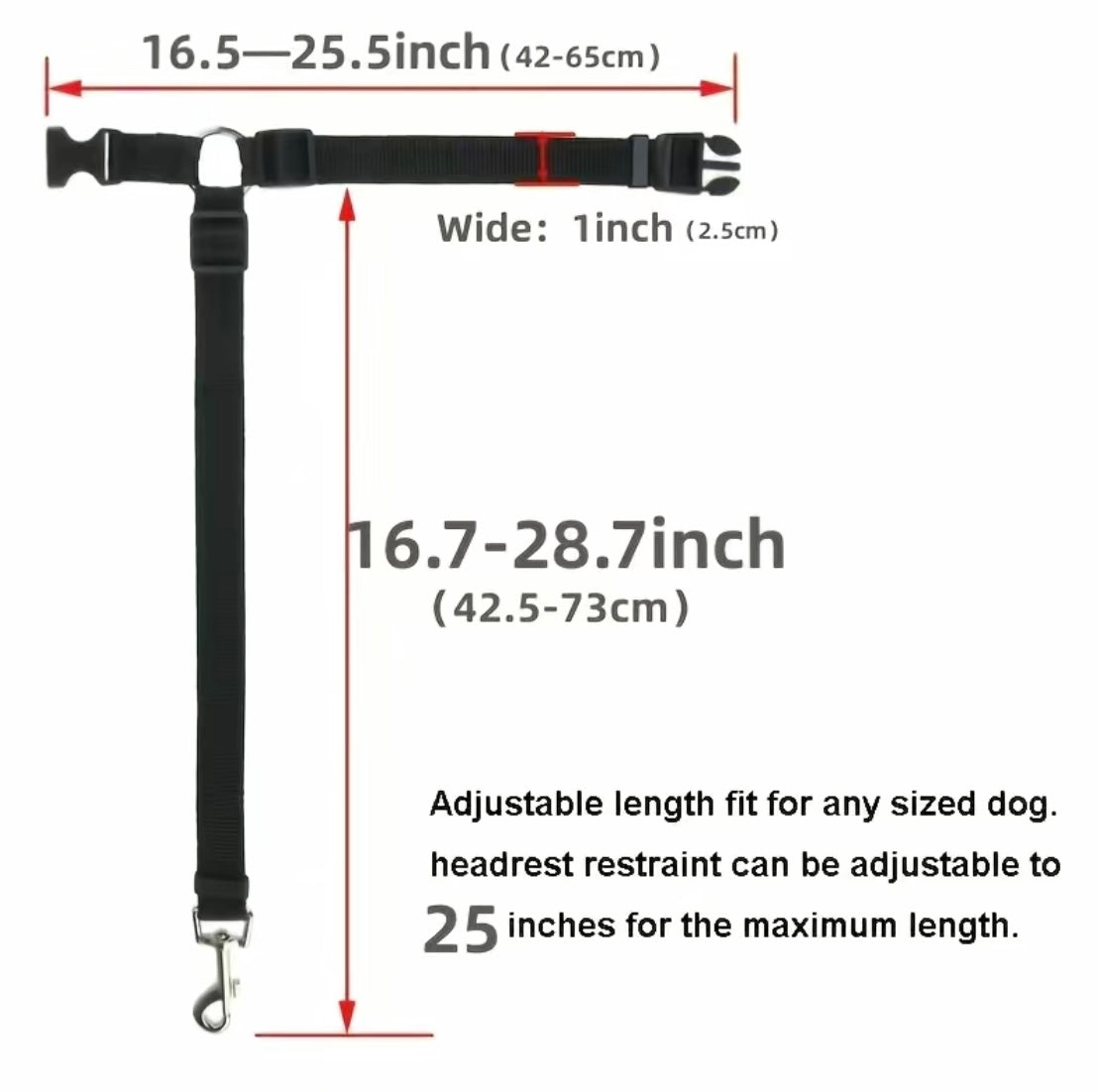 2 in 1 Dog Leash for Car Seat Belt