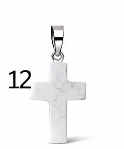 Natural Stone Cross Pendant Collection