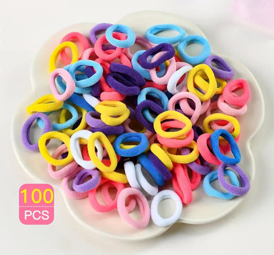 100 pcs Simple Style Elastic Hair Ties