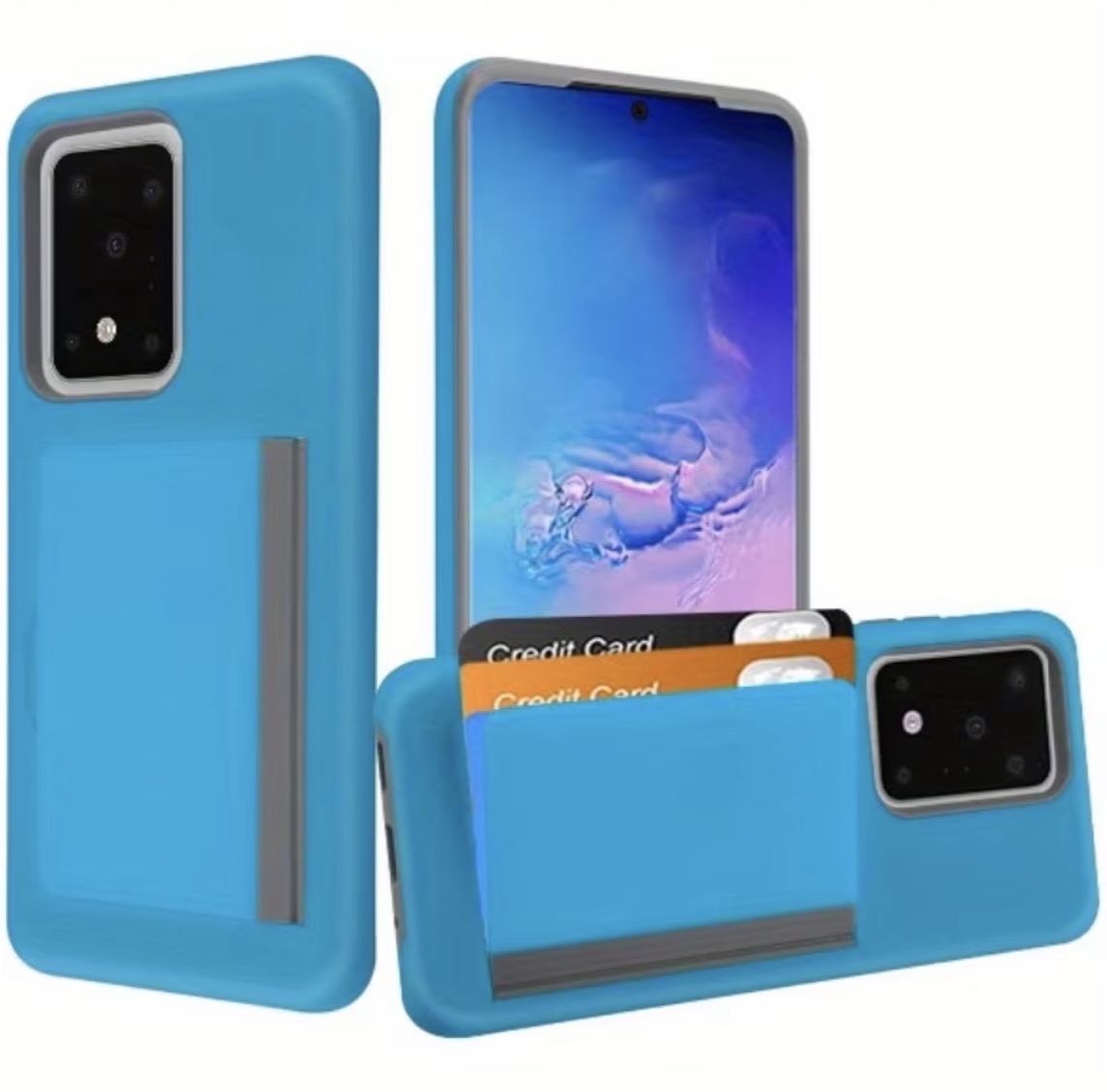 S20 Ultra 5G Premium Dual Layer Protection Phone case With Open Midsection for up to 3 cards
