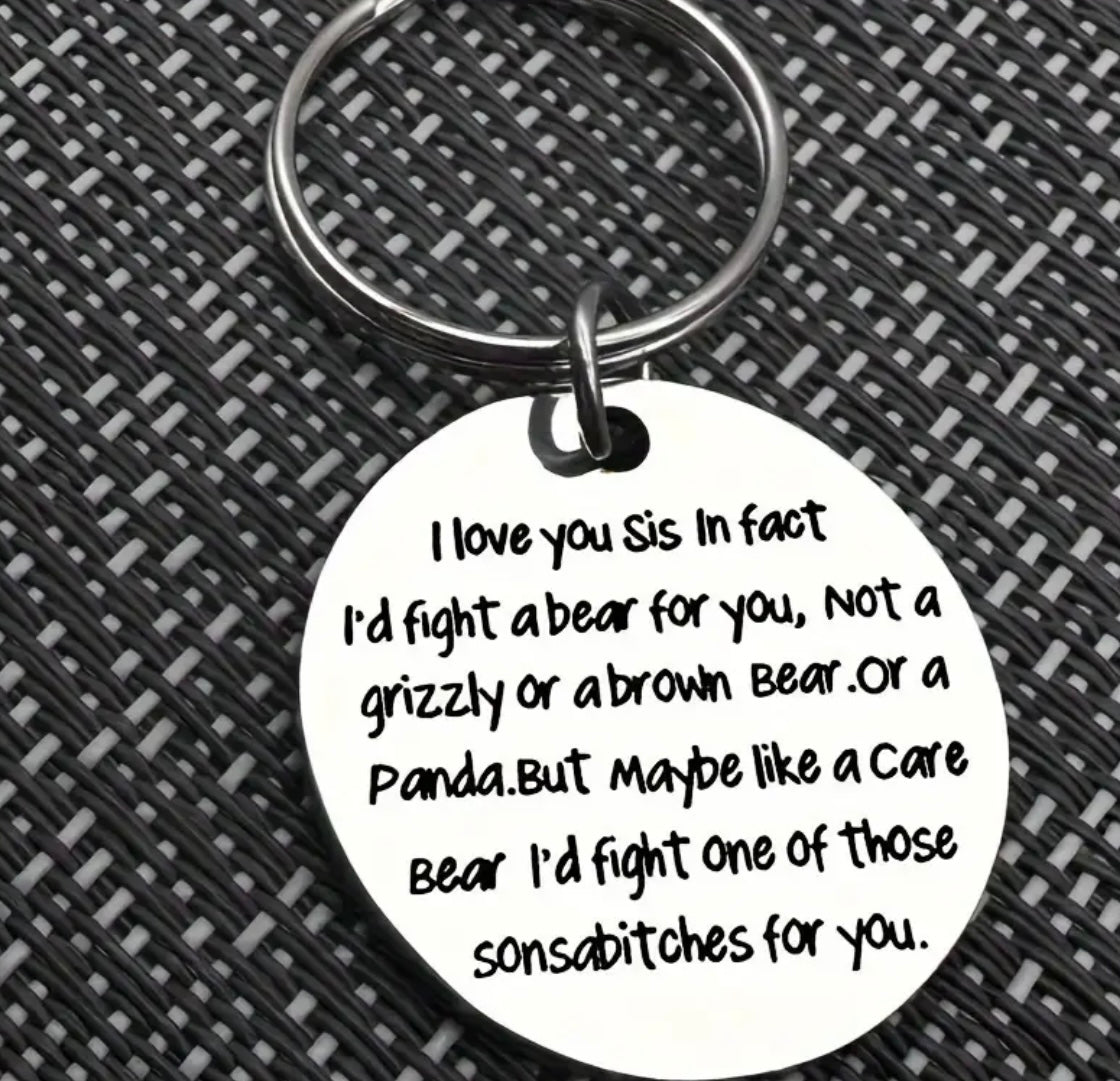 Great Keychain Gift for BestFriends or Sisters Funny and Loving