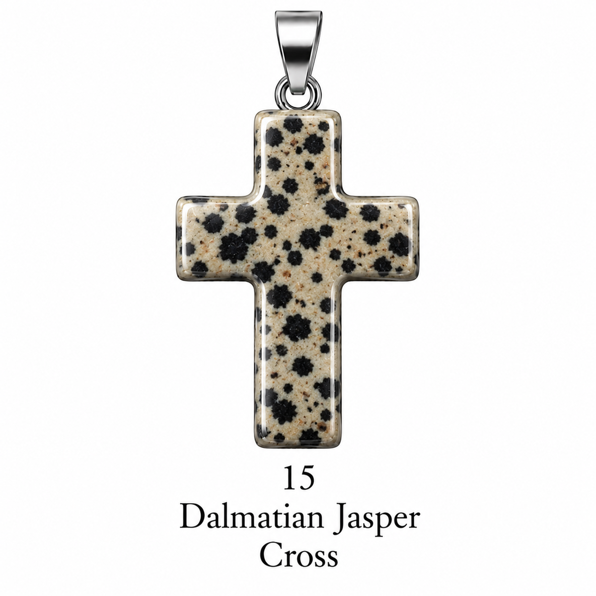 Natural Stone Cross Gemstone Pendant Necklace
