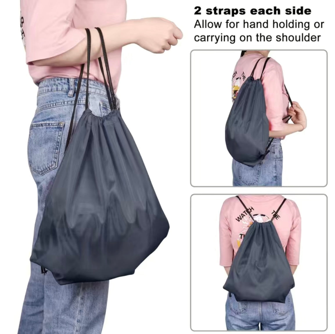 1 Pc Red, Green, Light Blue, or Black Gym Bag