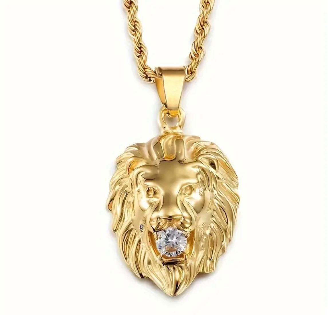 Gold Plated Lion Pendant Necklace