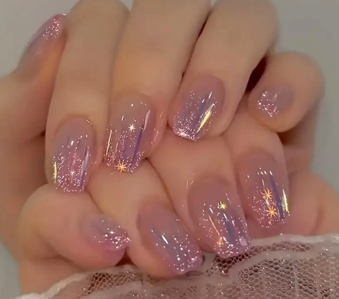 24 pcs Shimmering Aurora Press On Nails