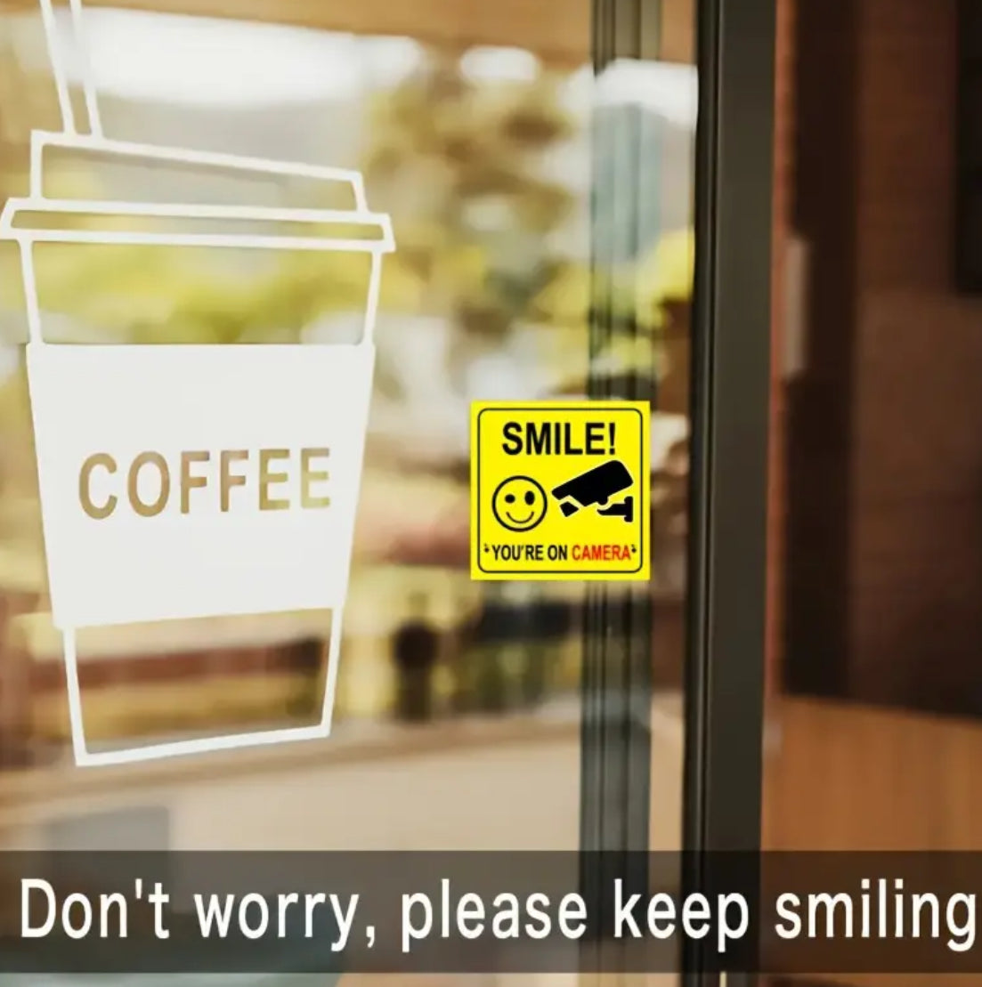 5 pc Smile Video Surveillance Safety Signs, Clearly Visible Camera Warning Signs