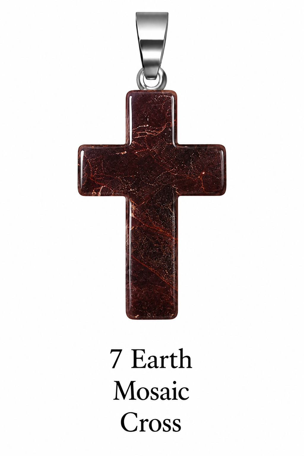 Natural Stone Cross Gemstone Pendant Necklace