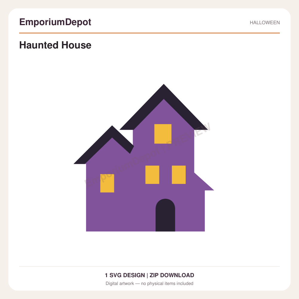 Haunted House — preview of 1 SVG design. Digital download; no physical item.