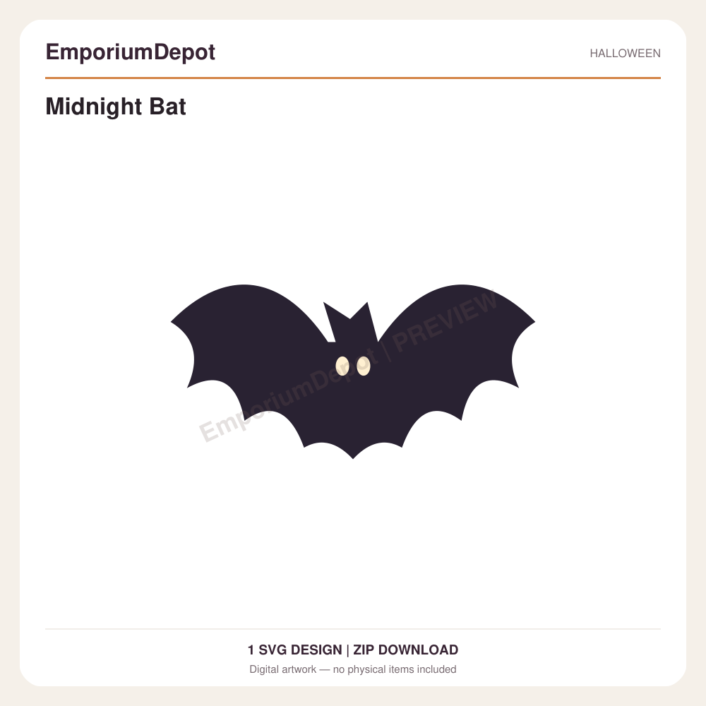 Midnight Bat — preview of 1 SVG design. Digital download; no physical item.