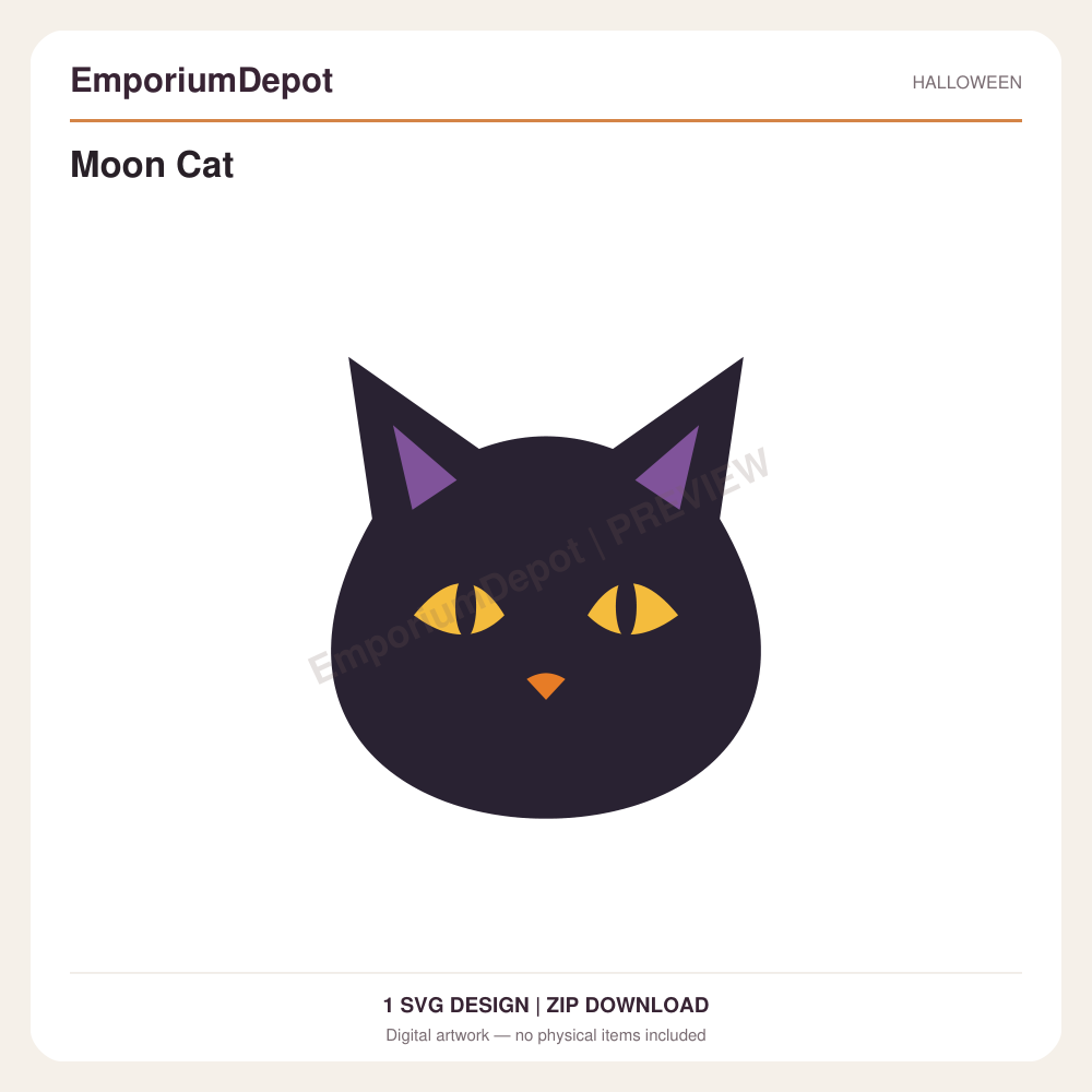 Moon Cat — preview of 1 SVG design. Digital download; no physical item.