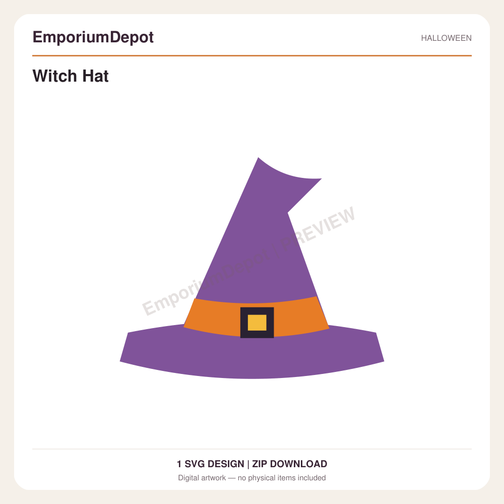 Witch Hat — preview of 1 SVG design. Digital download; no physical item.