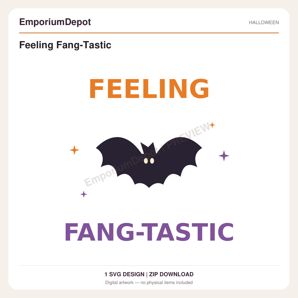 Feeling Fang-Tastic — preview of 1 SVG design. Digital download; no physical item.