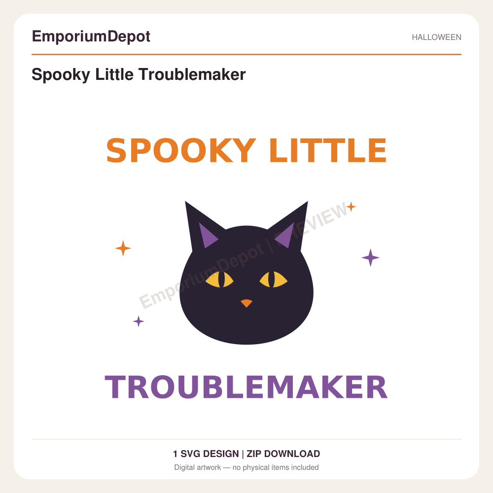 Spooky Little Troublemaker — preview of 1 SVG design. Digital download; no physical item.