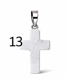 Natural Stone Cross Pendant Collection