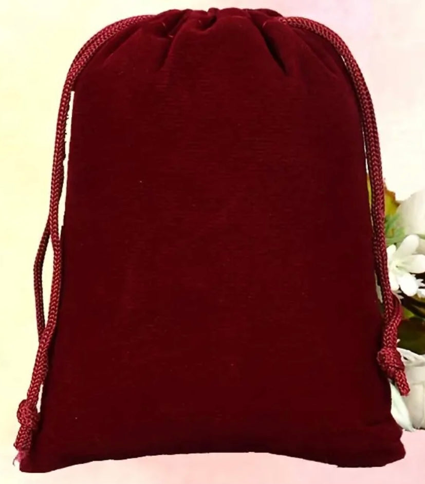 2 pc Velvet Drawstring Storage Bag Blue, Maroon, or Purple