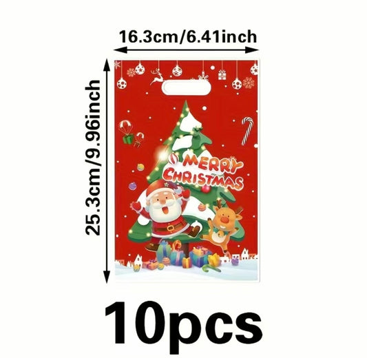 10pack Red Christmas Bags