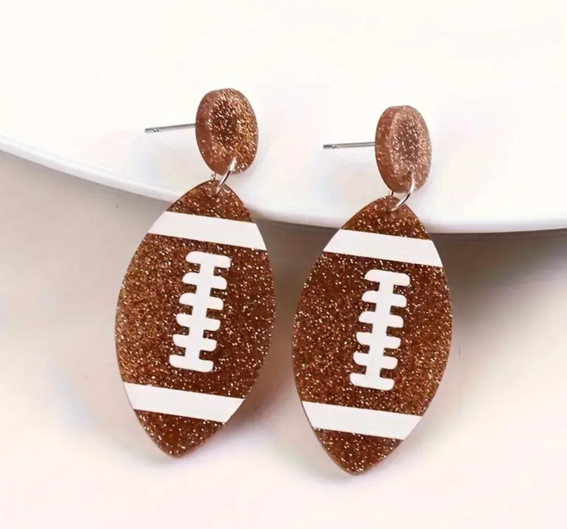 Fashion Sparkling Football Drop Earrings Dazzling Cubic Zirconia