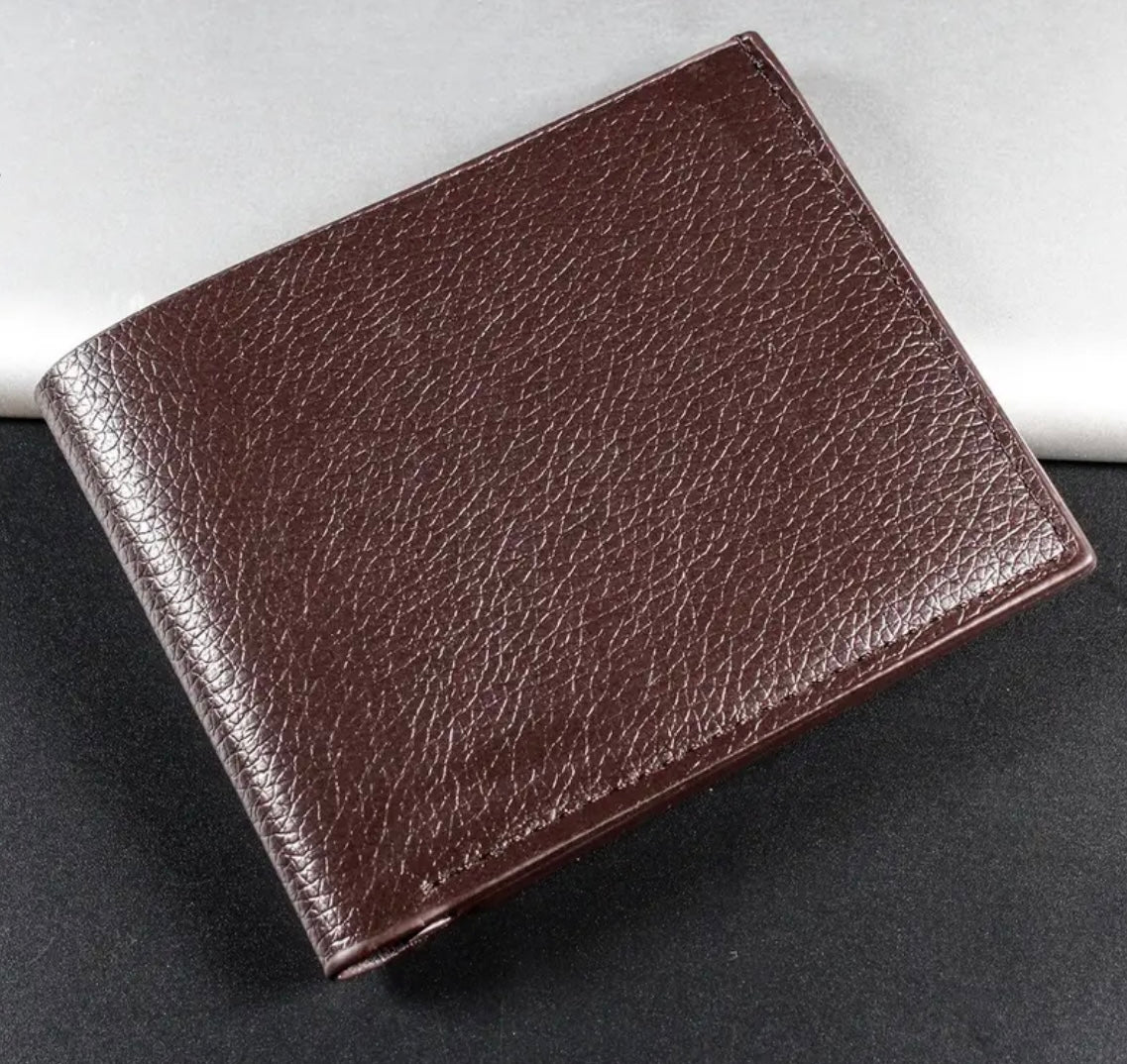 Brown Simple and Slim Design Leather Wallet