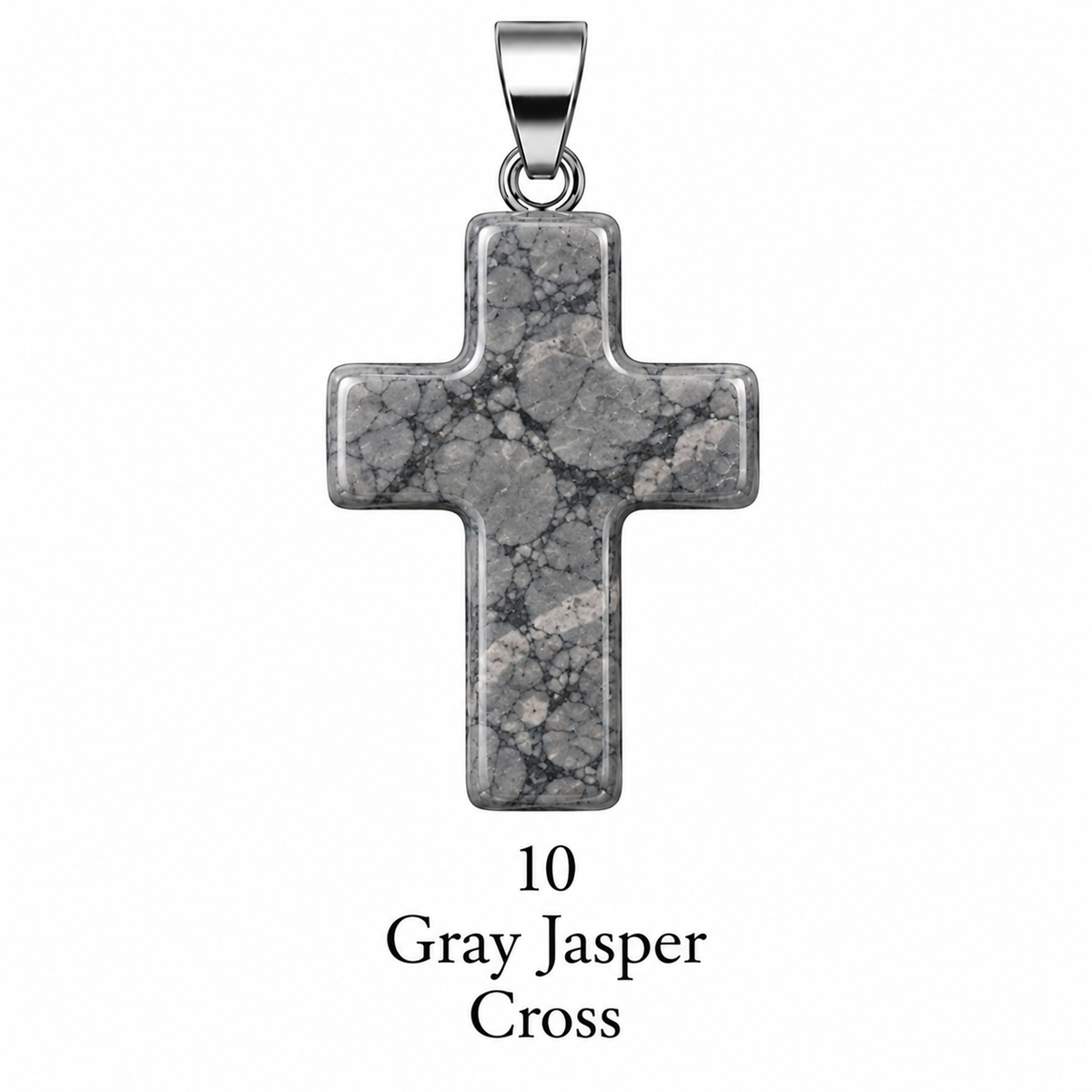 Natural Stone Cross Gemstone Pendant Necklace