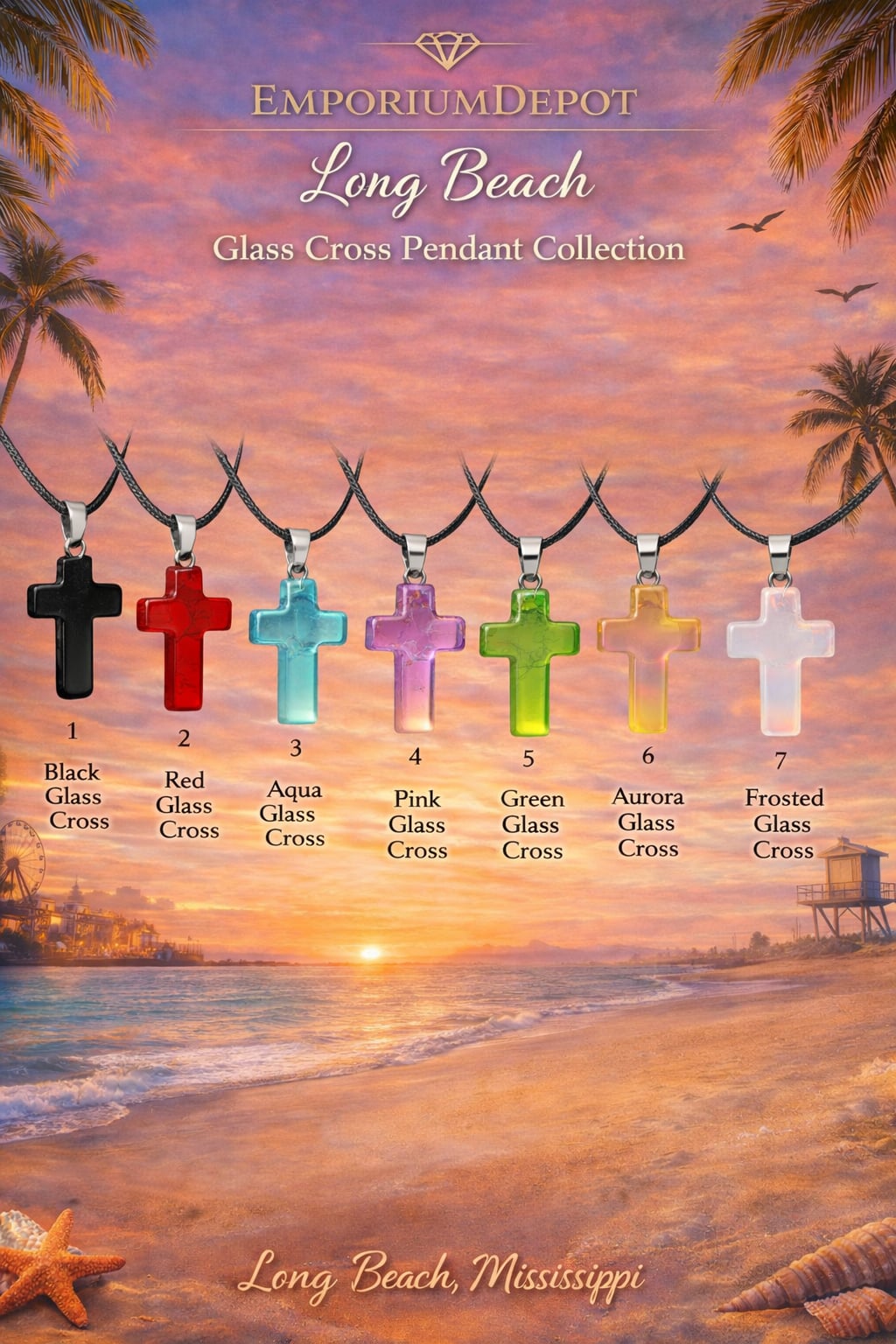 Glass Cross Pendant Collection