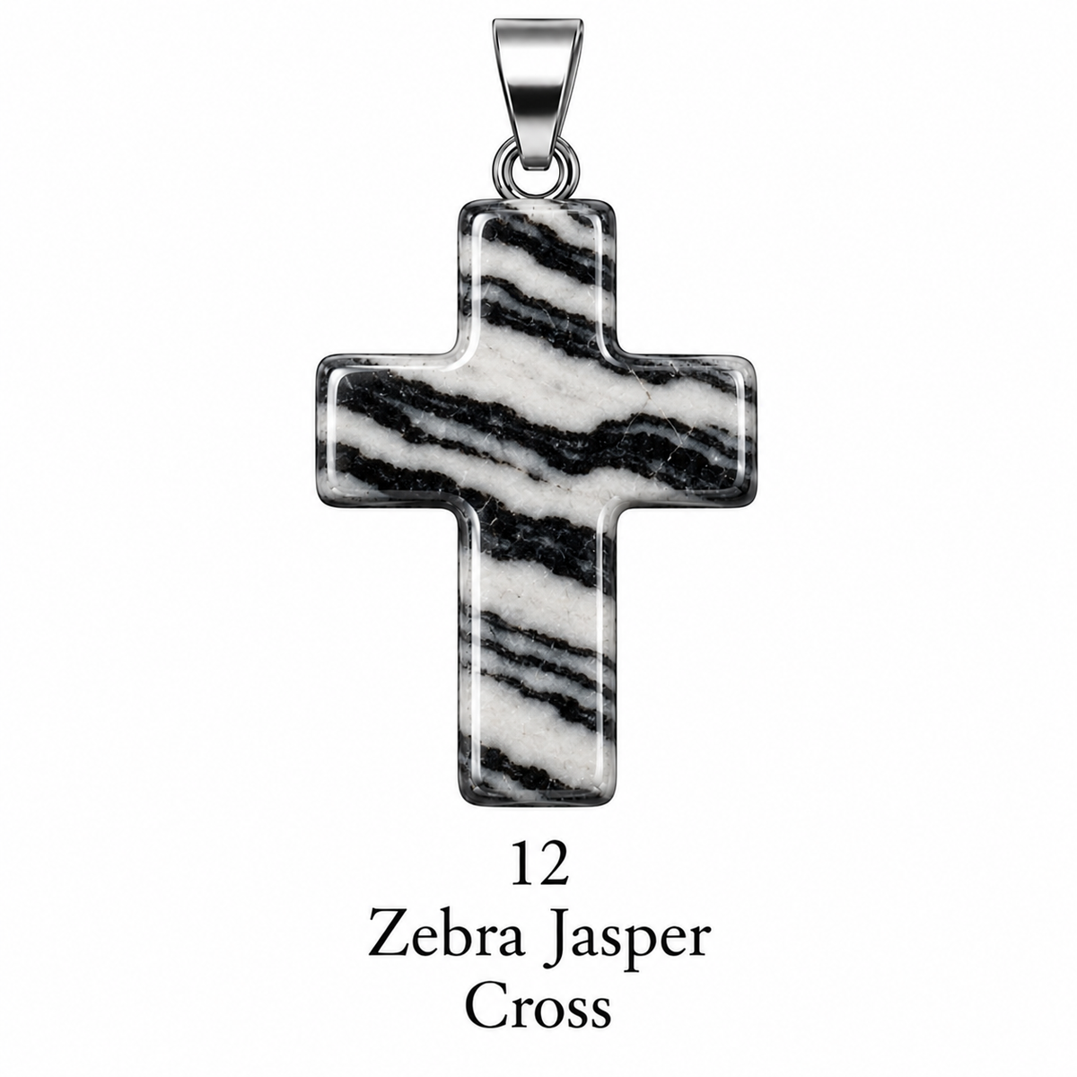 Natural Stone Cross Gemstone Pendant Necklace