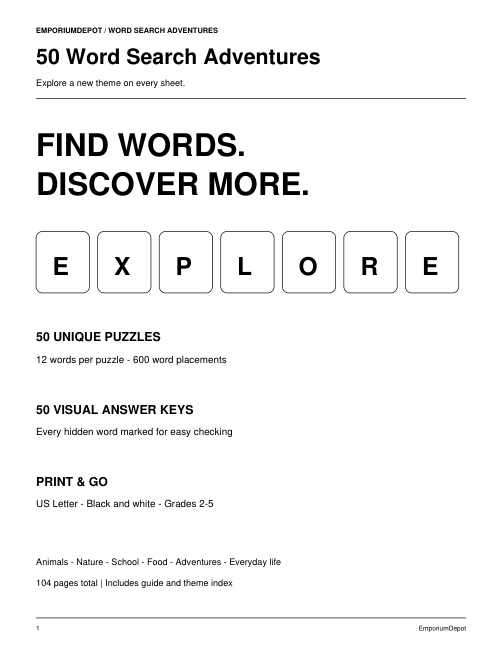 50 Word Search Adventures — actual source preview